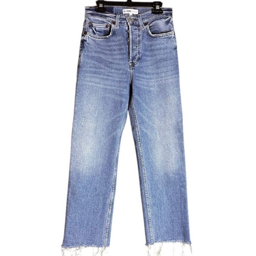 Re/Done High Rise Stove Pipe Light Stone Blue Denim Jeans Size 25 📦